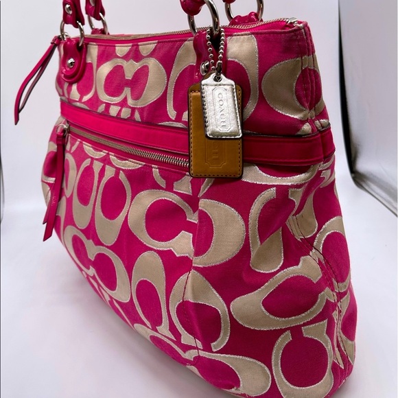 Coach Poppy Signature Metallic Glam Tote - Picture 6 of 9